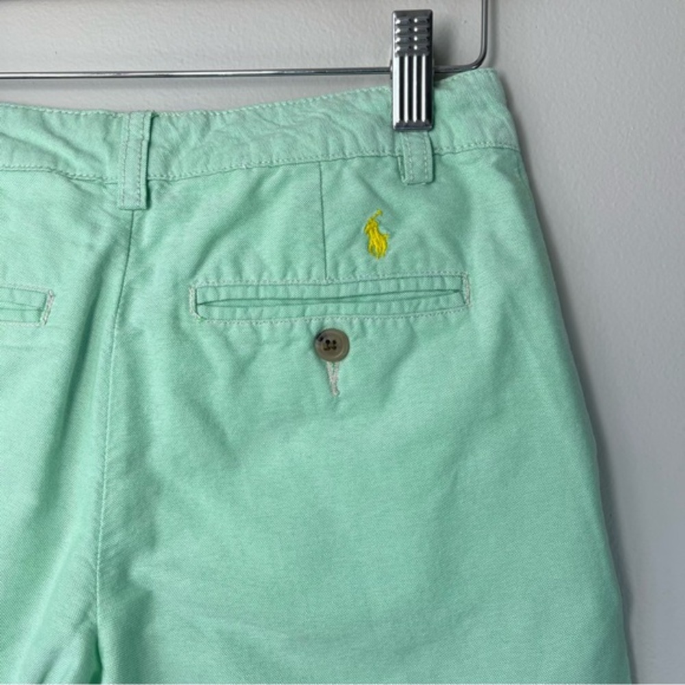 VTG Polo Ralph Lauren Kids 8 Mint Green Classic Khaki Pants Chinos Yellow Pony